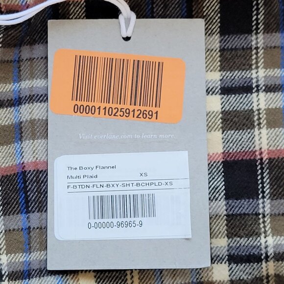 Everlane The Boxy Flannel Shirt Womens Size XS Multi Plaid Button Down NWT - Picture 8 of 11